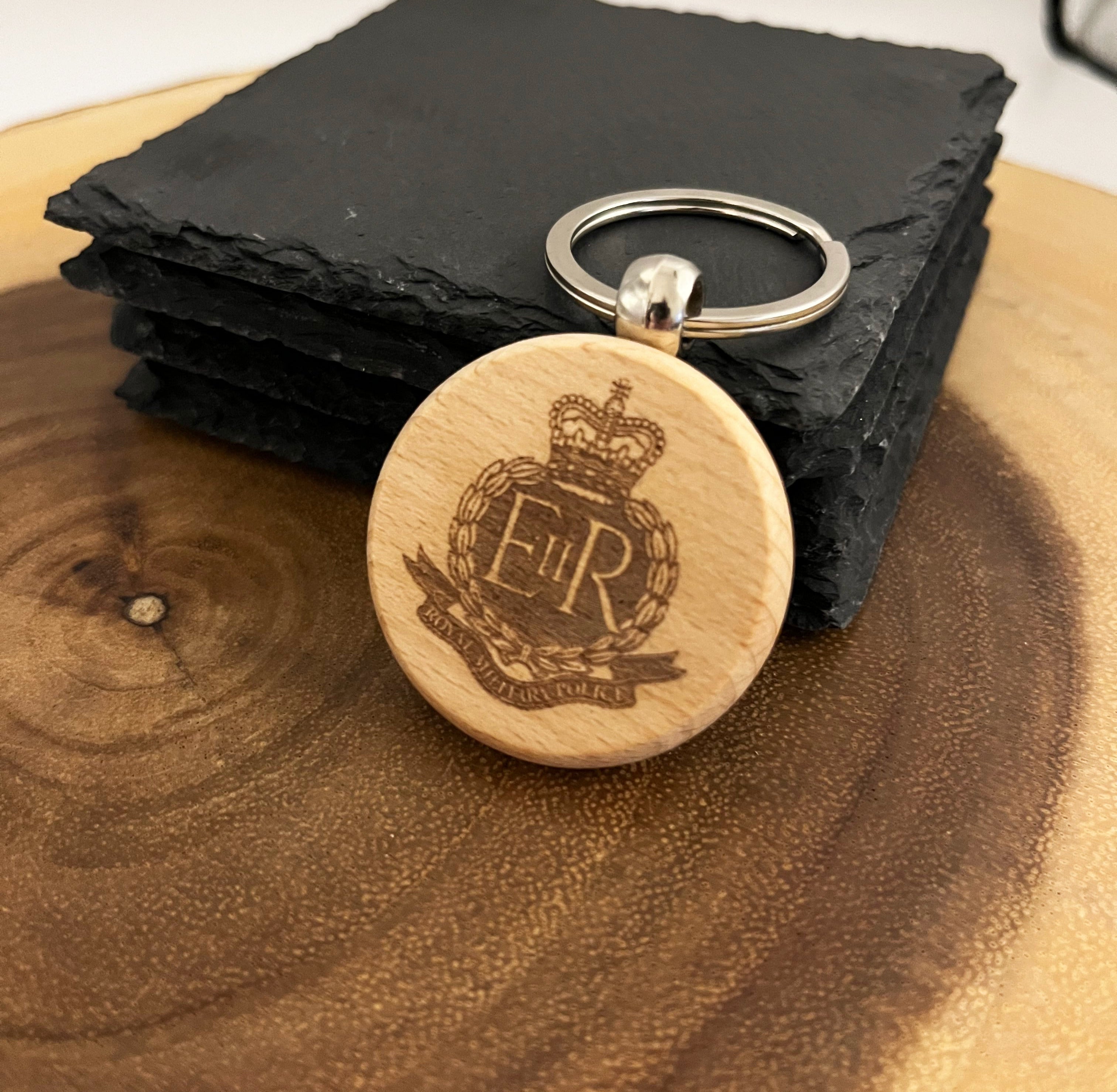 British Royal Military Police Etched Wooden Keyring